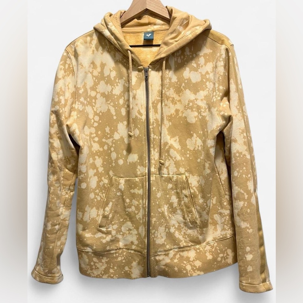 Pigalle Bleached Zip Hooded Sweatshirt Tan Medium